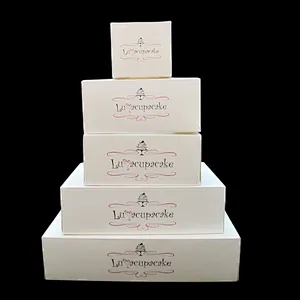 Cheap price custom white cupcake box recyclable cake box for bakery,cupcake packaging with clear windows